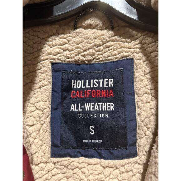 Hollister California All-Weather Maroon Jacket-Sherpa Lined - Size S - Picture 5 of 10